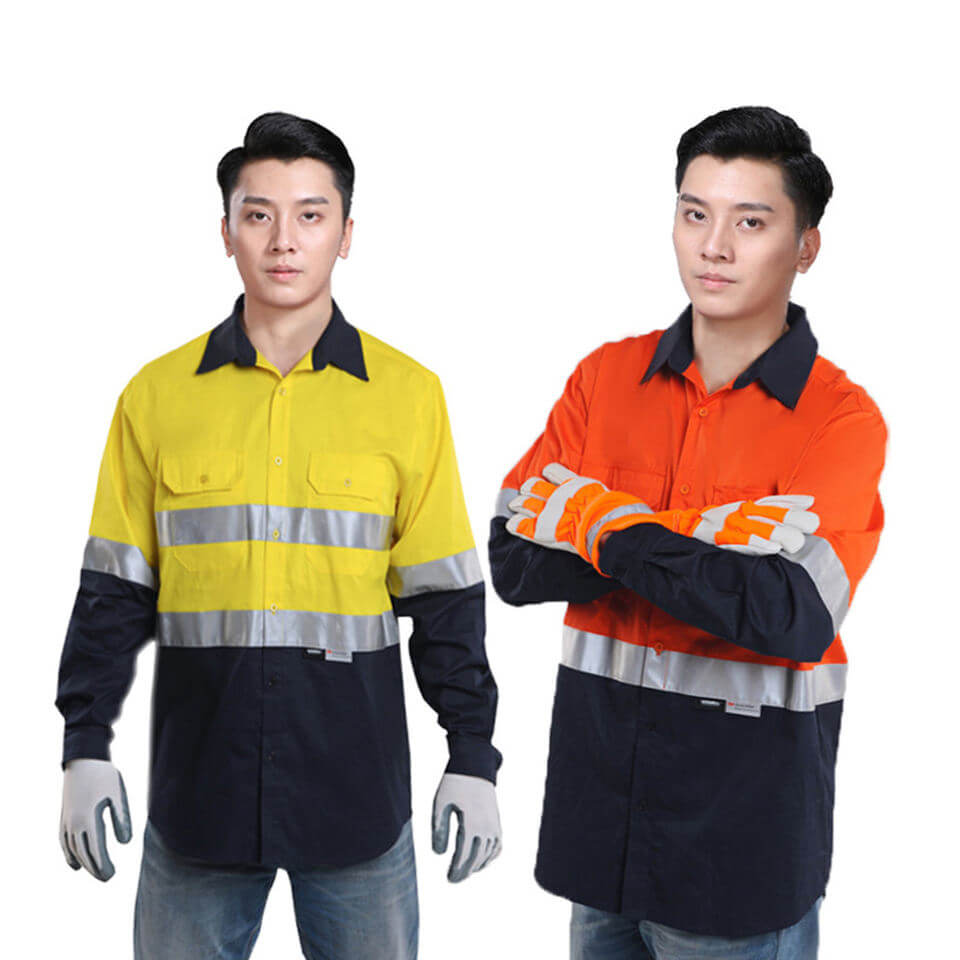 100% Cotton Reflect Customization Pants High Clothes Visibility Hi Vis Safety Workwear Suit Uniform Reflective Work Clothing