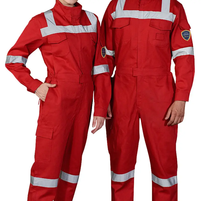 Flame Retardant Uniforms Pure Cotton Anti Acid Coverall Reflective Working Uniform