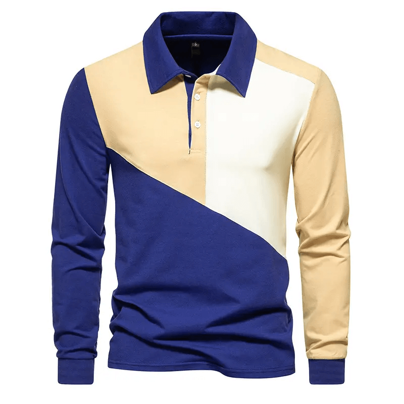 Autumn and Winter New Men's Polo Shirt Colored Polo Collar T-shirt Youth Long Sleeve T-shirt Underlay