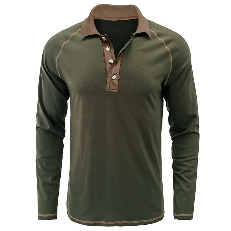 2023 Wholesale Hot Sale Casual Cotton Long Sleeve Buttons Polo T Shirt For Men