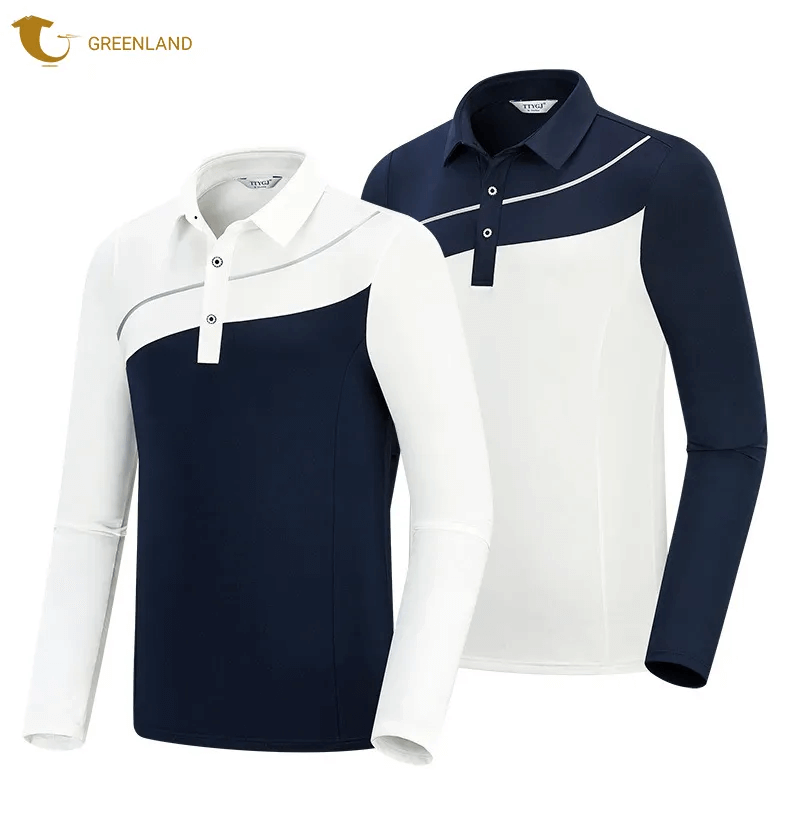 Autumn 2023 new arrival custom two tones golf polo shirts high quality long sleeve sports men's polo shirts