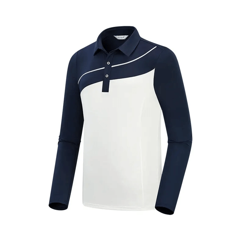 Autumn 2023 new arrival custom two tones golf polo shirts high quality long sleeve sports men's polo shirts