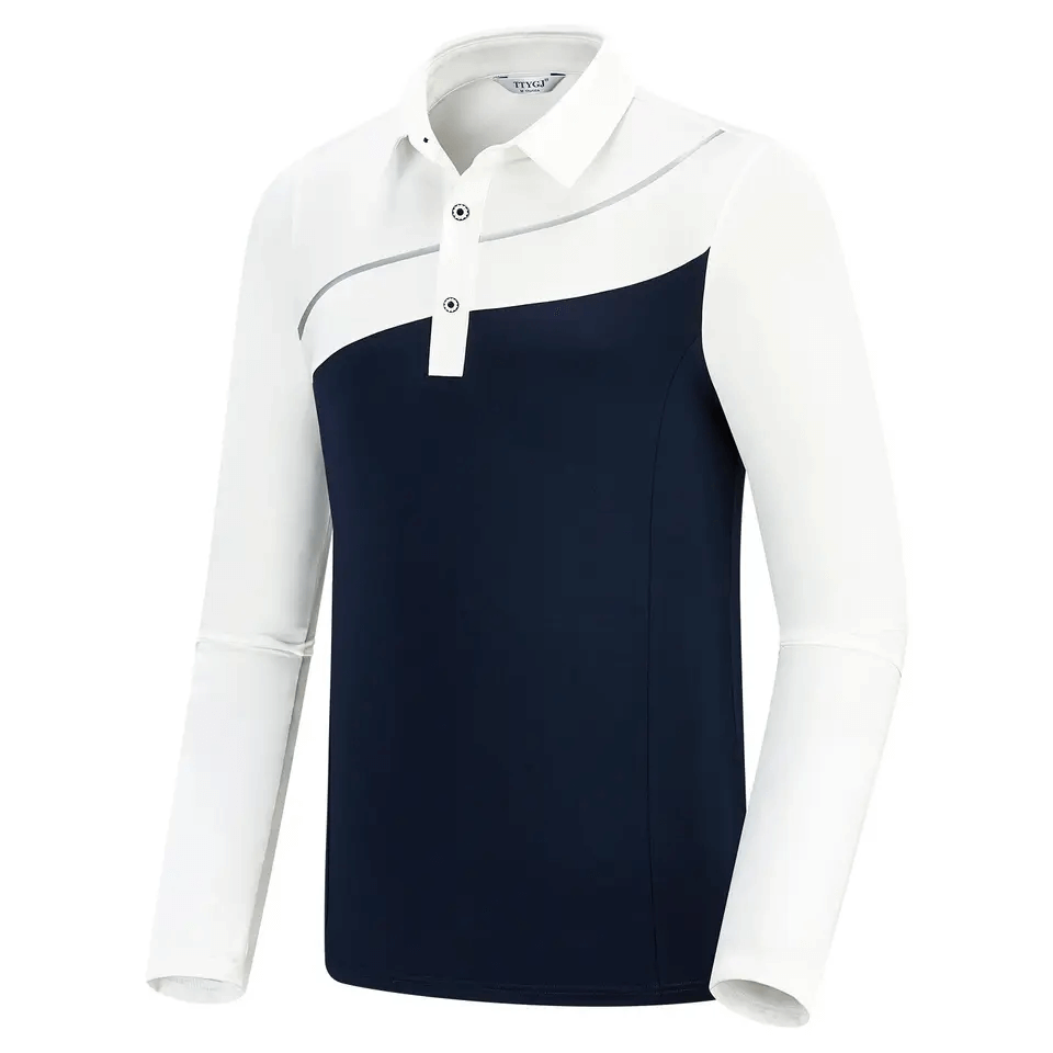 Autumn 2023 new arrival custom two tones golf polo shirts high quality long sleeve sports men's polo shirts