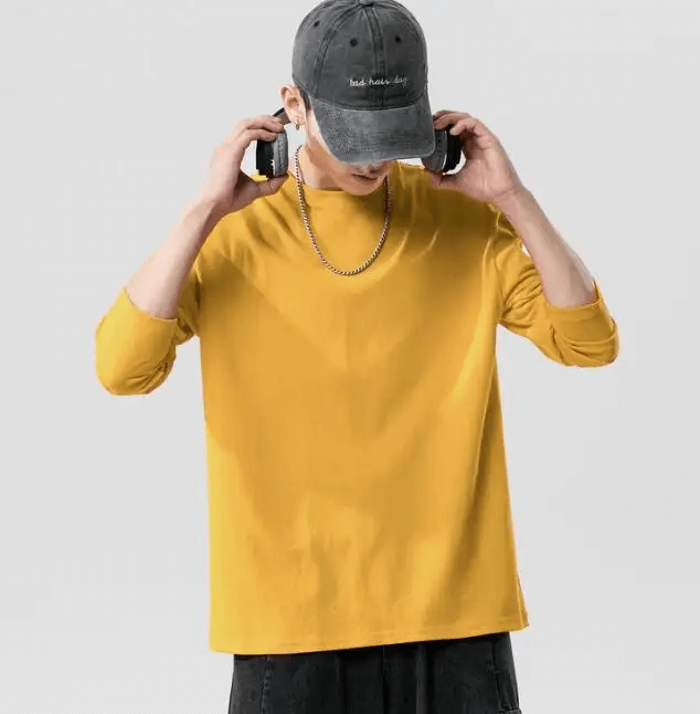 New Apparel Oversized Wholesale Cotton Sports Custom Blank Round Neck Long Sleeve T Shirt Men