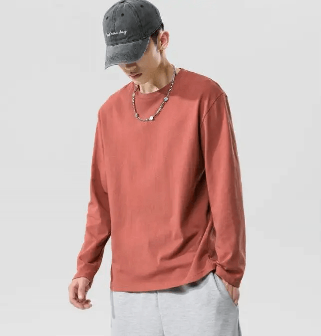 New Apparel Oversized Wholesale Cotton Sports Custom Blank Round Neck Long Sleeve T Shirt Men