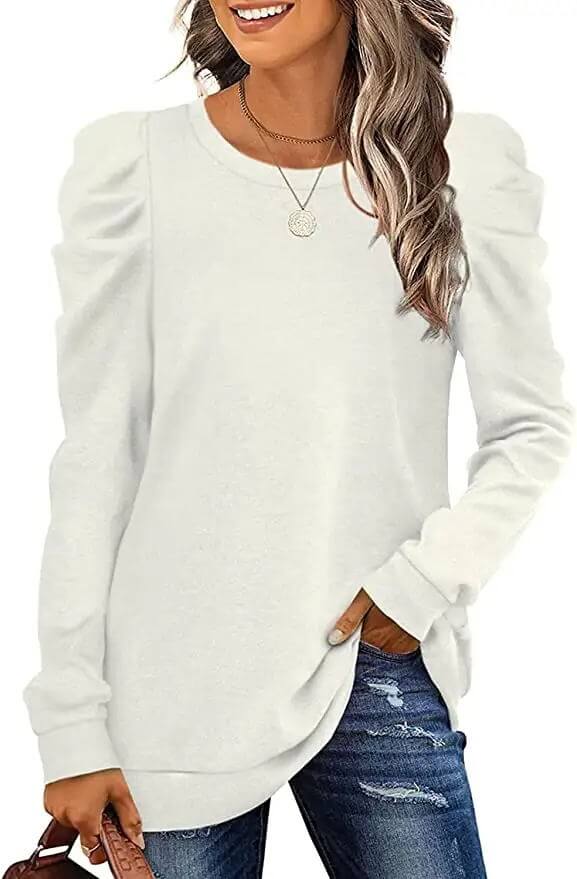 Shirts for Women Long Sleeve Tee Shirt Crew Neck Fall Sweatshirts Loose Fit