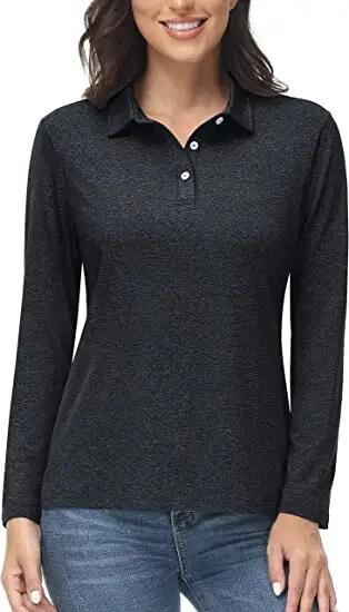 Women's Polo Shirt Long Sleeve Quick Dry Shirts for Golf Athletic Hiking Running Work