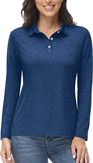 Women's Polo Shirt Long Sleeve Quick Dry Shirts for Golf Athletic Hiking Running Work