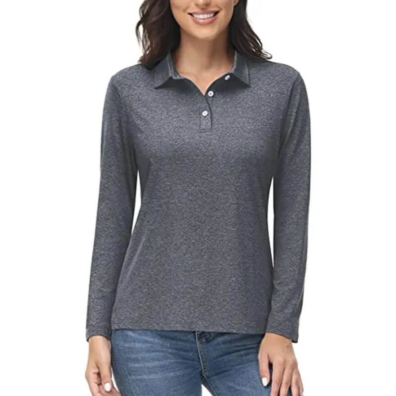 Women's Polo Shirt Long Sleeve Quick Dry Shirts for Golf Athletic Hiking Running Work