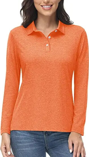 Women's Polo Shirt Long Sleeve Quick Dry Shirts for Golf Athletic Hiking Running Work