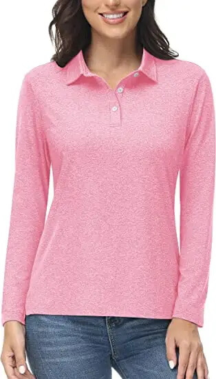 Women's Polo Shirt Long Sleeve Quick Dry Shirts for Golf Athletic Hiking Running Work