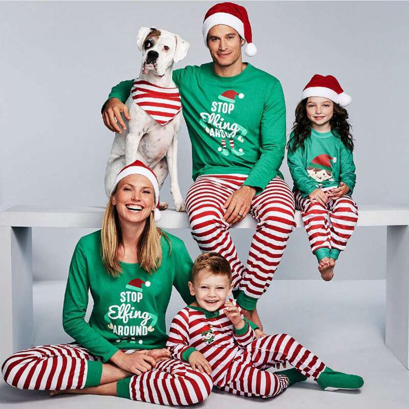 Fashion holiday pijama familiar de navidad pyjamas set christmas family matching pajamas