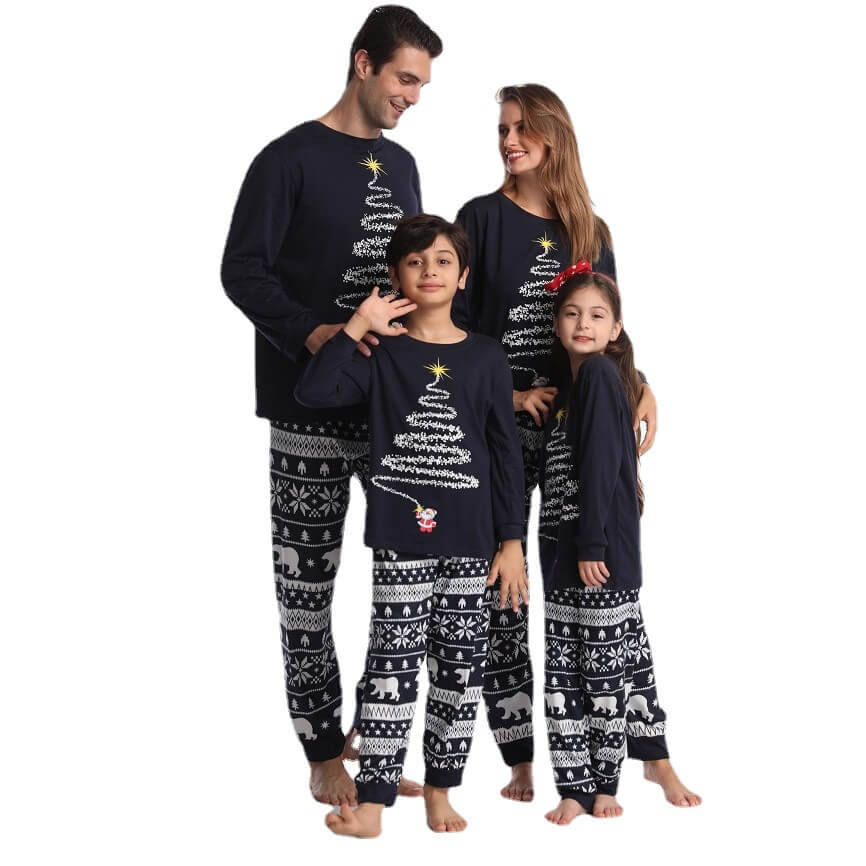 Fashion holiday pijama familiar de navidad pyjamas set christmas family matching pajamas