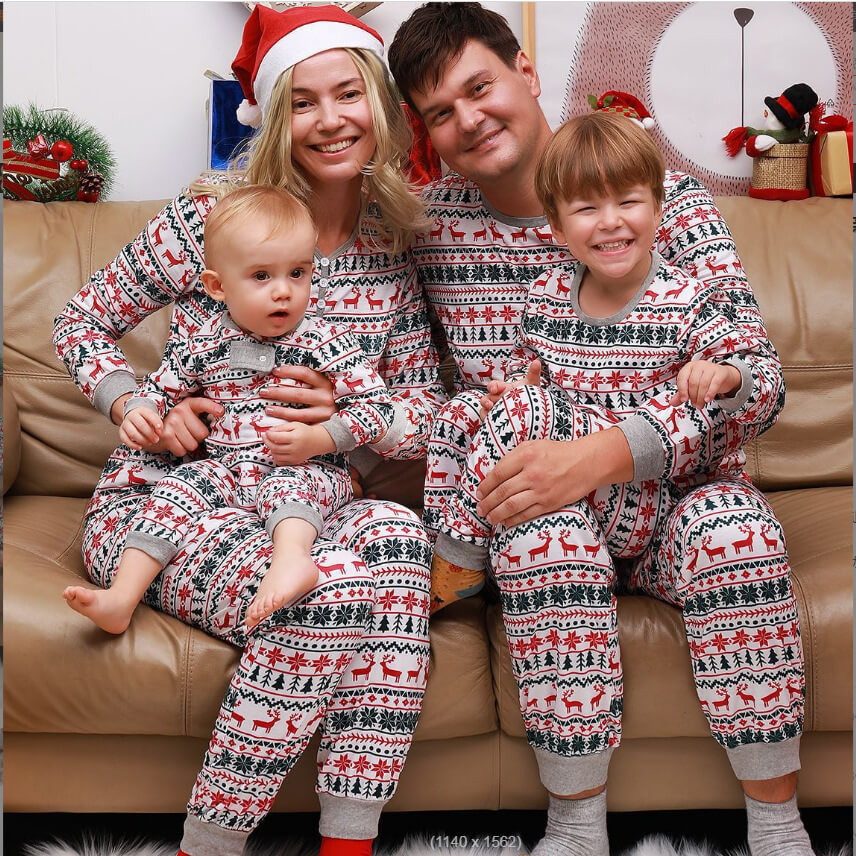 Fashion holiday pijama familiar de navidad pyjamas set christmas family matching pajamas