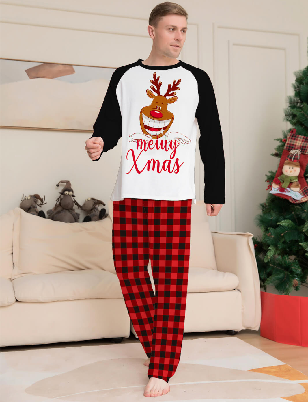 Fashion holiday pijama familiar de navidad pyjamas set christmas family matching pajamas