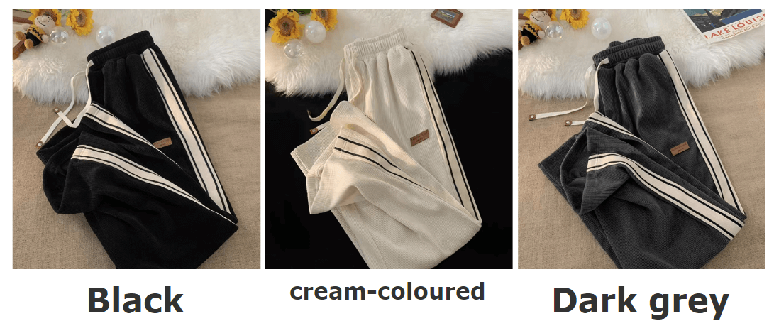 Original design Chenille fabric high quality striped corduroy men's and women's straight leg casual tracksuit pants