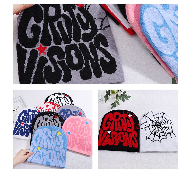 Autumn Winter Star Letter Jacquard Beanie Hat Hiphop Custom Logo Beanie Knitted Hat