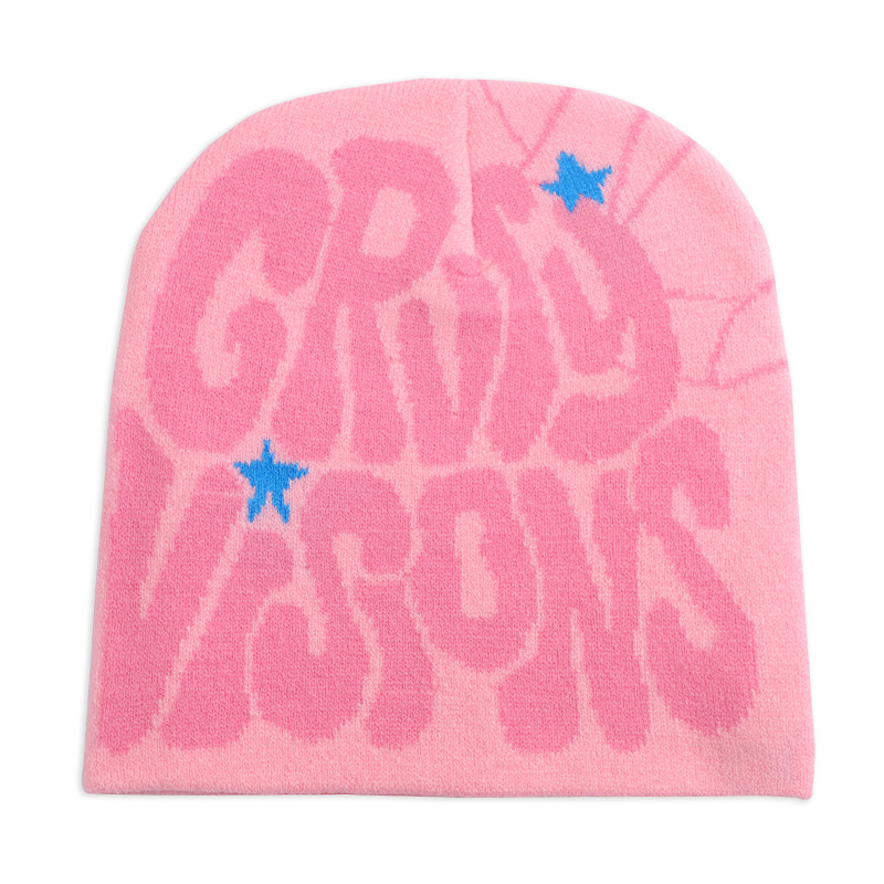 Autumn Winter Star Letter Jacquard Beanie Hat Hiphop Custom Logo Beanie Knitted Hat