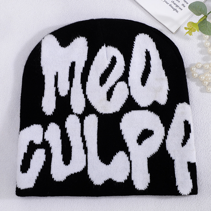 2024 custom winter Cap knitted hat logo printed jacquard beanies