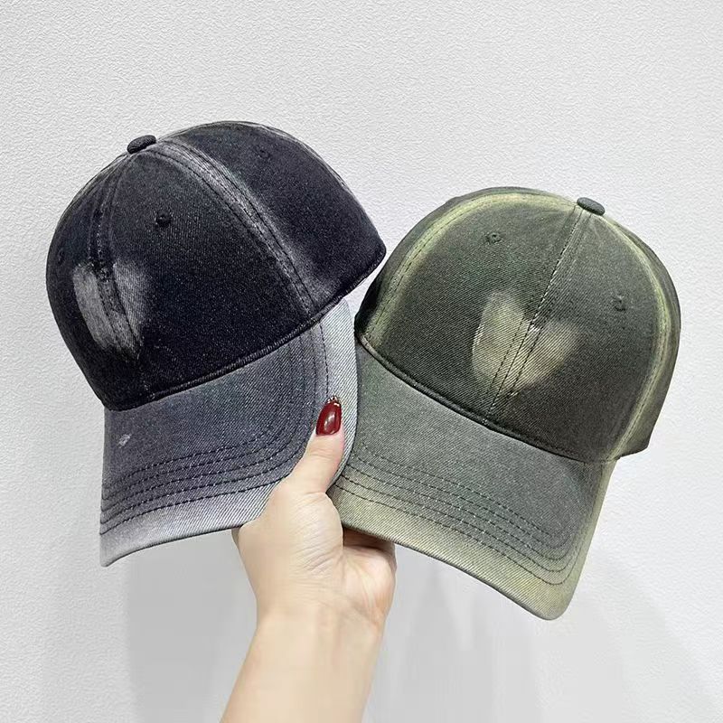 New Men Women Gradient Retro Distress Baseball Hats Fashion Versatile 6 Panel Baseball Caps