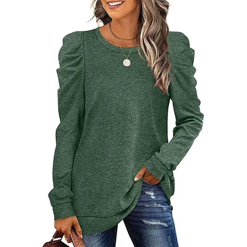 Shirts for Women Long Sleeve Tee Shirt Crew Neck Fall Sweatshirts Loose Fit