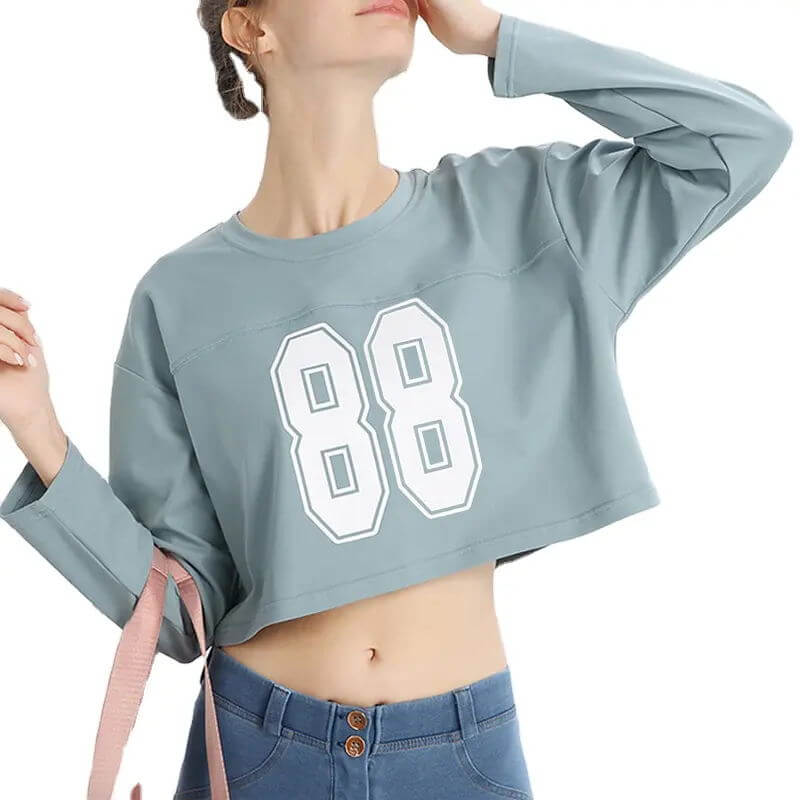 wholesale Women's long-sleeved undershirt New Arrival Solid Color Casual Sexy Cropped For Woman Long-sleeved Crop T-shirt