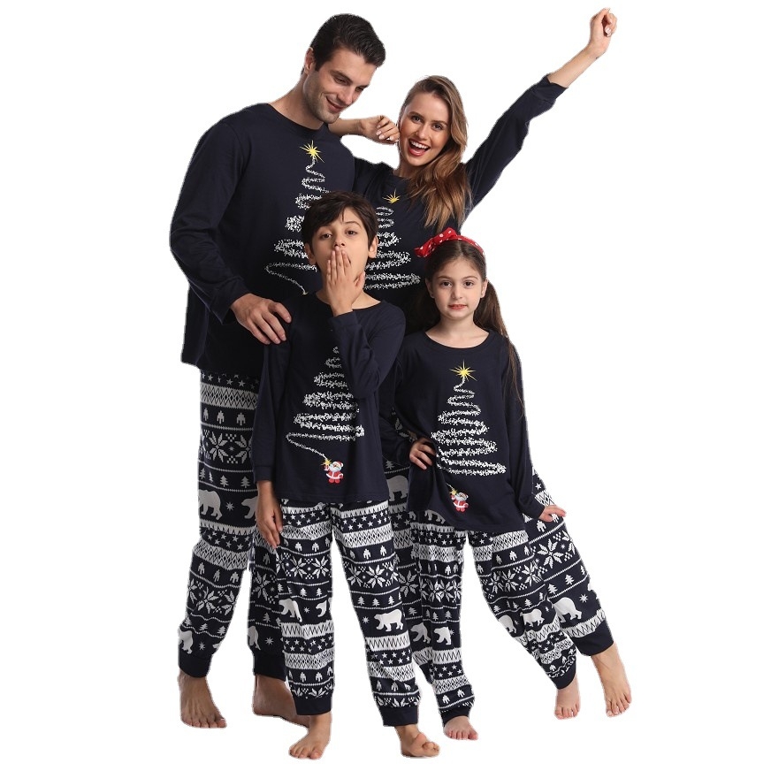 2023 Custom Women's Men's Children's Christmas Family Sleepwear Set Christmas Parent-Child Pajamas Sets