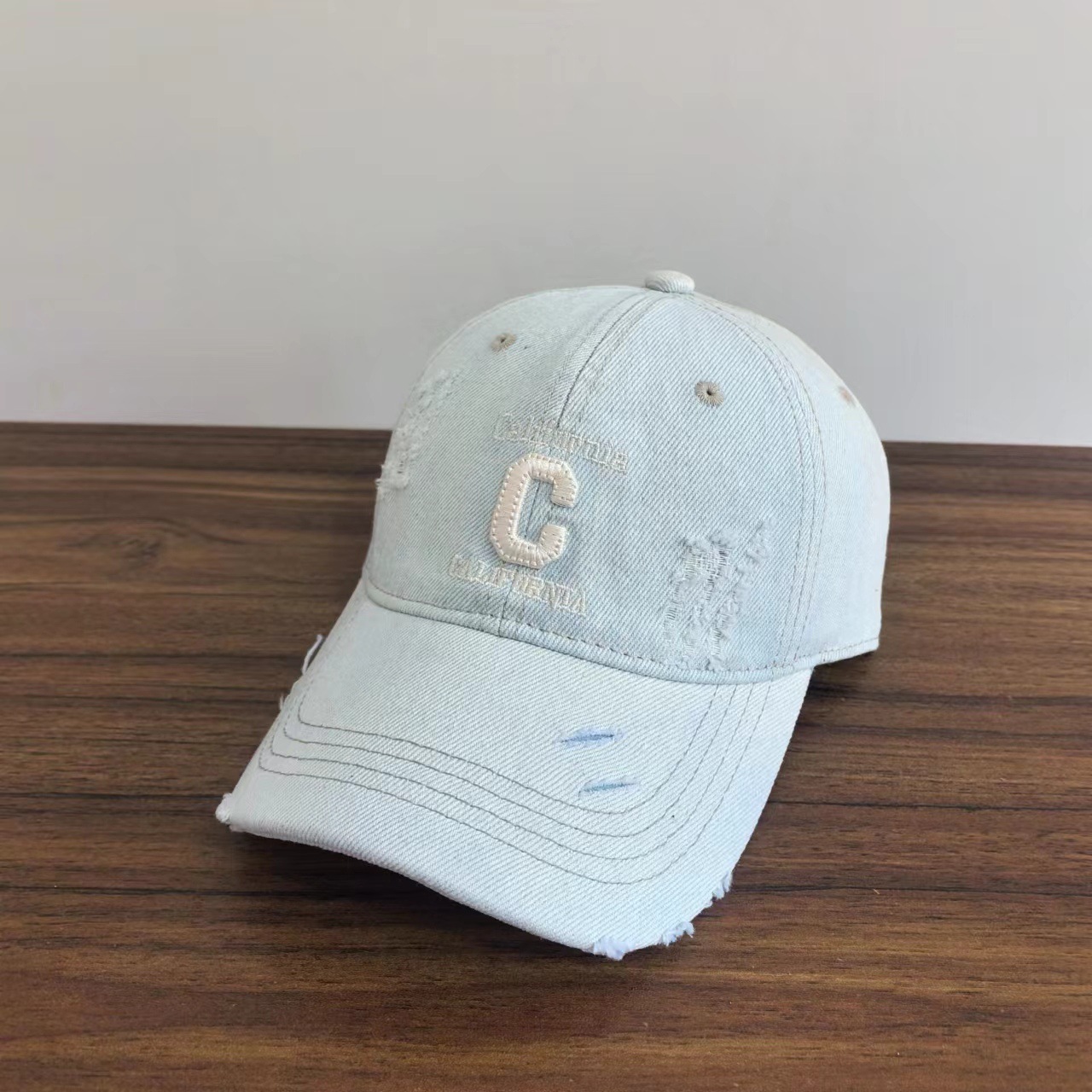 personality vintage washed cowboy C embroidered outdoor baseball cap