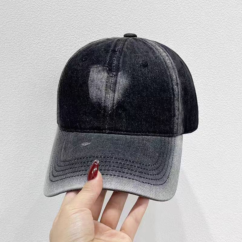 New Men Women Gradient Retro Distress Baseball Hats Fashion Versatile 6 Panel Baseball Caps