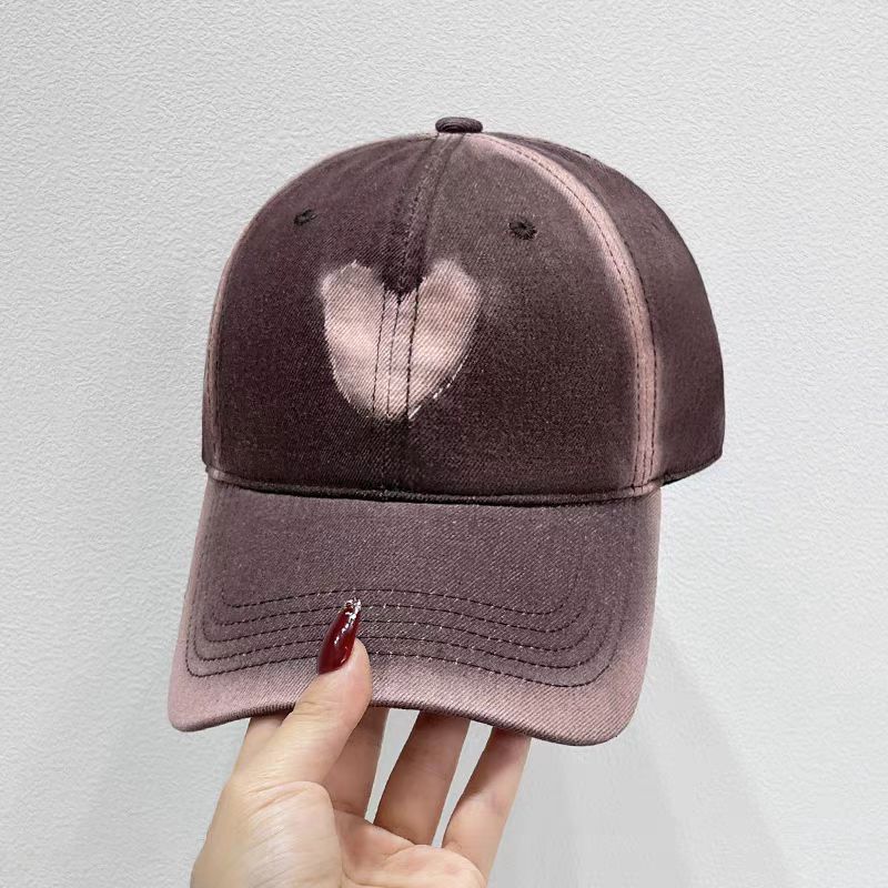 New Men Women Gradient Retro Distress Baseball Hats Fashion Versatile 6 Panel Baseball Caps